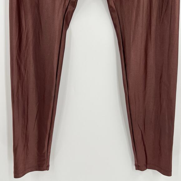 Commando Control Faux Leather Leggings Brown Pull On Stretch Nylon Size Large - Picture 4 of 8